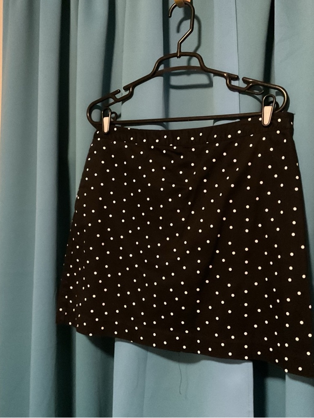 Izod Black Skort Skirt with White Polka Dots